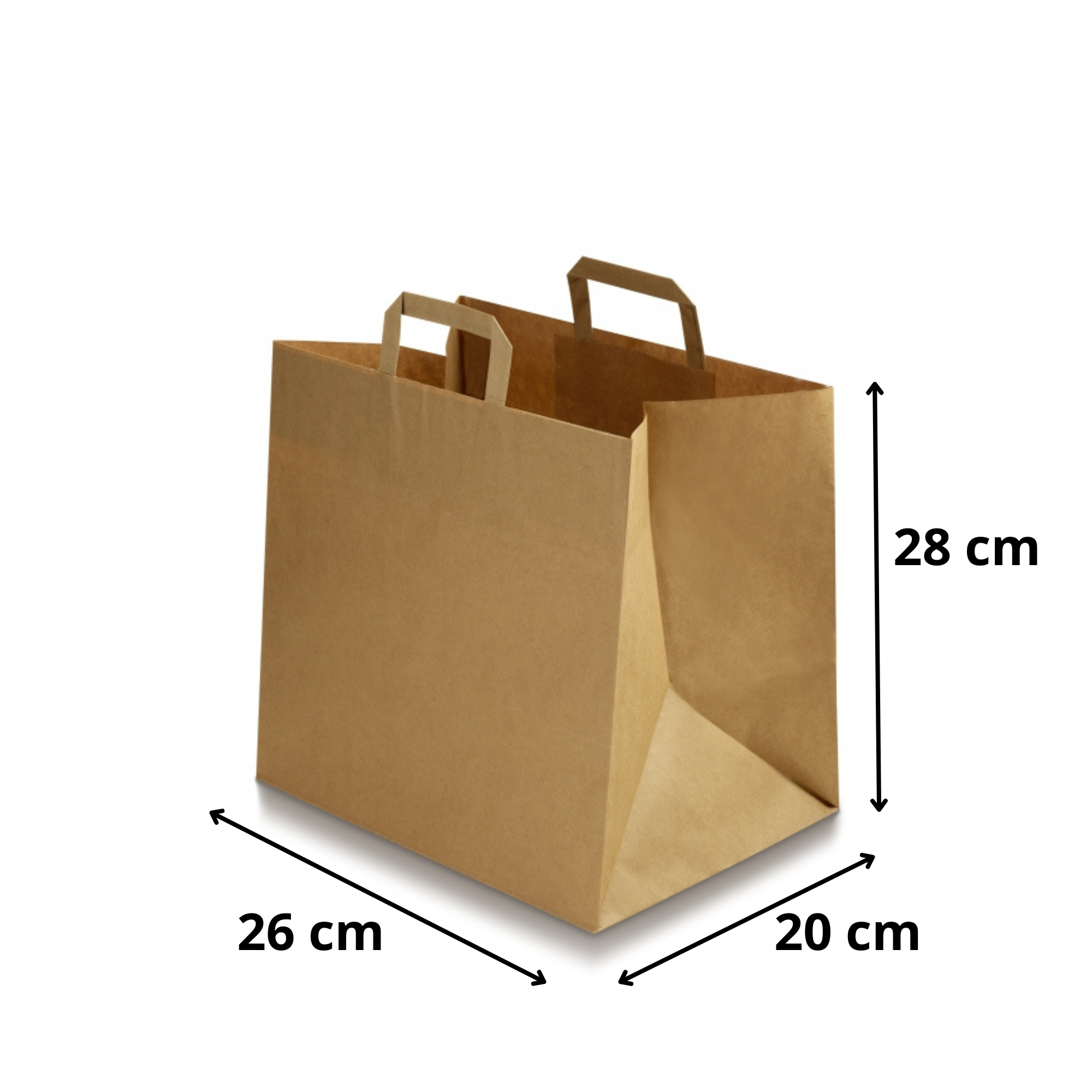 Sac cabas en papier kraft brun 26+20x28 cm